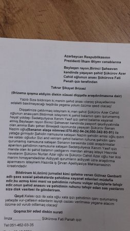Şəhid uşaqlarının həyatı təhlükədə:Məhkəmə yanlış qərar çıxarıb.