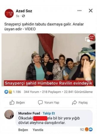 Fuad Muradov şəhid analarını təhqir edib...