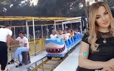 Xırdalanda atraksiondan yıxılıb ölən qadının görüntüsü