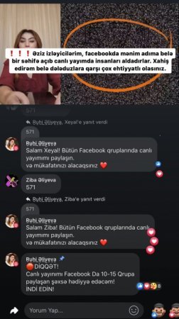 Ruhi Əliyevanın adından dələduzluq