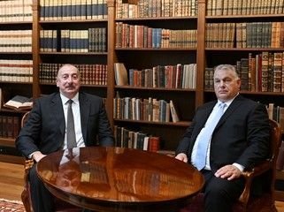 Prezident Macarıstanın Baş naziri ilə görüşüb - FOTOLAR